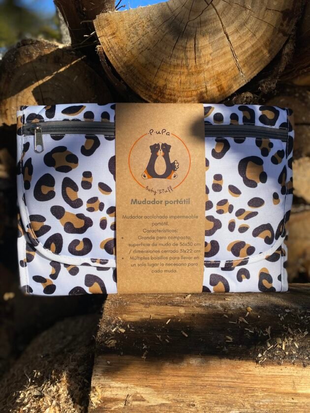 Mudador portátil impermeable Leopardo blanco