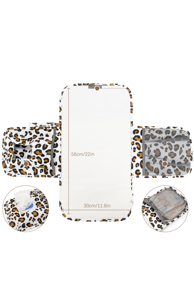 Mudador portátil impermeable Leopardo blanco - Imagen 4